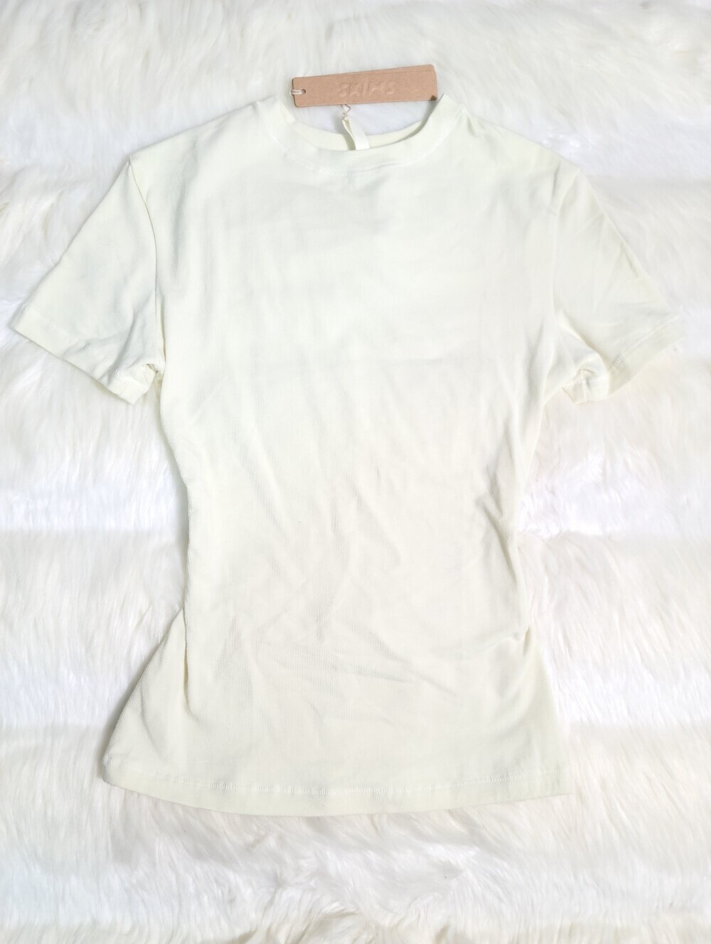 SKIMS Cotton Jersey T-shirt Off White Bone Women XXS NEW